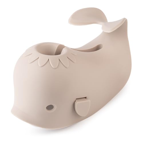 Faucet Cover Bathtub Baby Spout Cover Soft,Bath Faucet Cover for Baby's and Kid's Safety (Whale Grayish Beige)