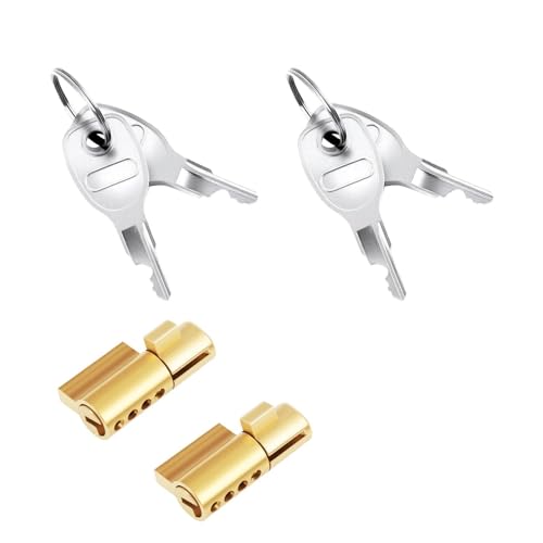 2 Piezas Cerraduras de Remolque con 4 Llaves, Cerradura de Enchufe para Enganche de Remolque, Acero Prensado 50mm, Candado de Resistente al Óxido, Compatible con Remolques Daxara, Earth, Maypole