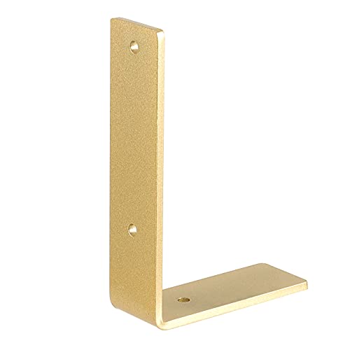 Seunmuk 8 Pack Gold Heavy Duty Brackets 6 X 4 Inch, Industrial Gold Wall Bracket, Heavy Duty L Shape Bracket Supports For Diy Rustic Wall Gold Brackets, With Screws #TOP3