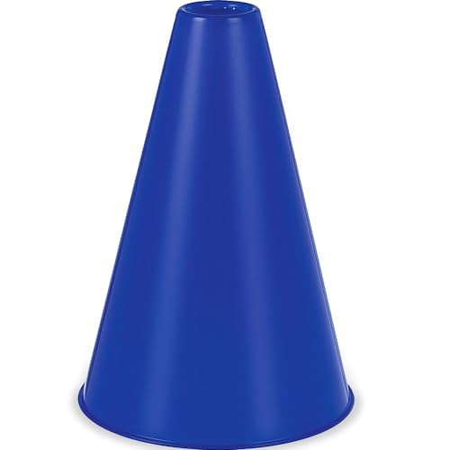 Blue Plastic Megaphone Cone, 8.25 inch tall, Ideal For Sports Events, Parties & Cheerleading