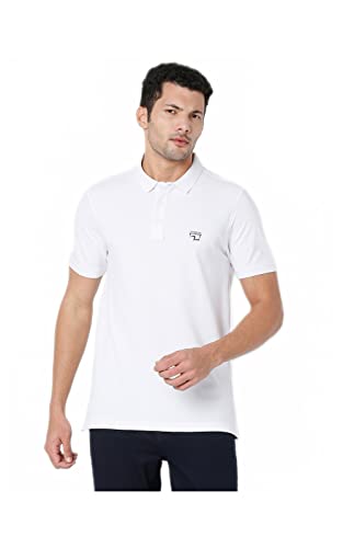 Image of Spykar Men's Slim Fit Polo Neck Half Sleeve Solid Casual T-Shirt