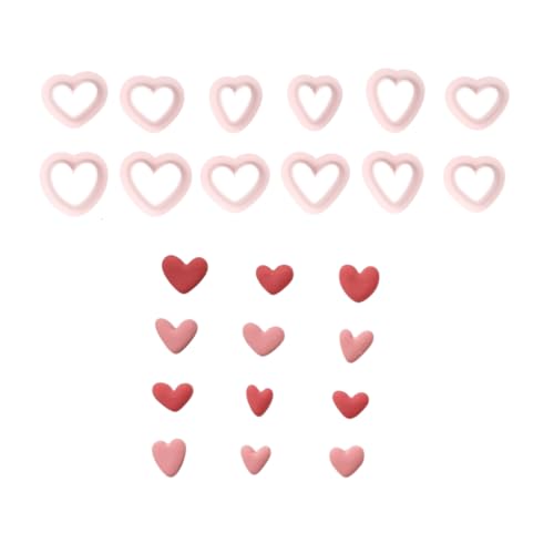12 Pieces Miniature Heart Shaped Clay Mould Accessory for Jewelry Creation