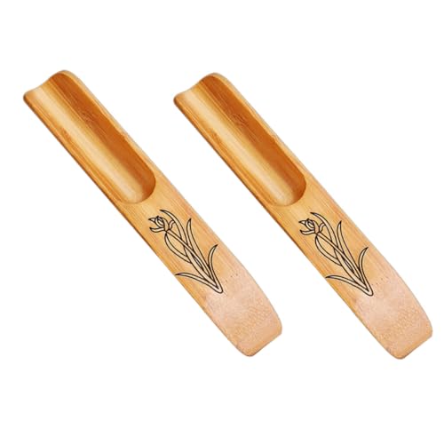 Unomor Bamboo Tea Scoops Shovel Set 2pcs Kungfu Tea Accessories for Serving at Home