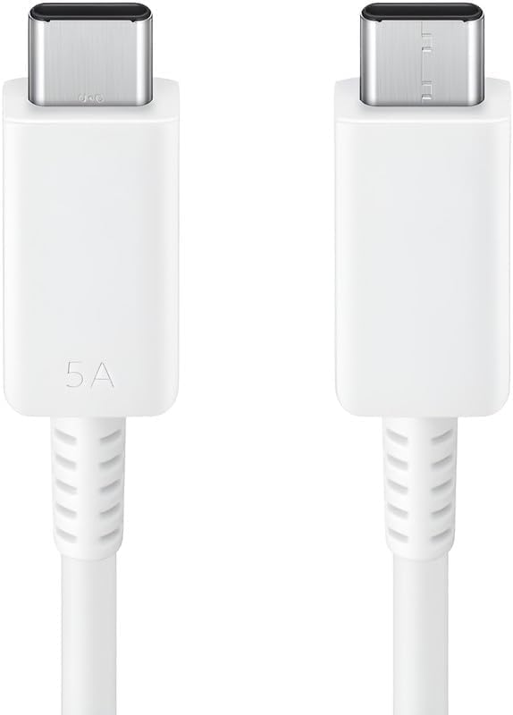 Original 1 Meter Nylon Braided Type C To Type C Cable For iPhone 15/15 Plus/15 Pro/15 Pro Max,Samsung Galaxy S24/S23/S22/S21 Fe,Macbook,Laptop & Other Android Devices,White