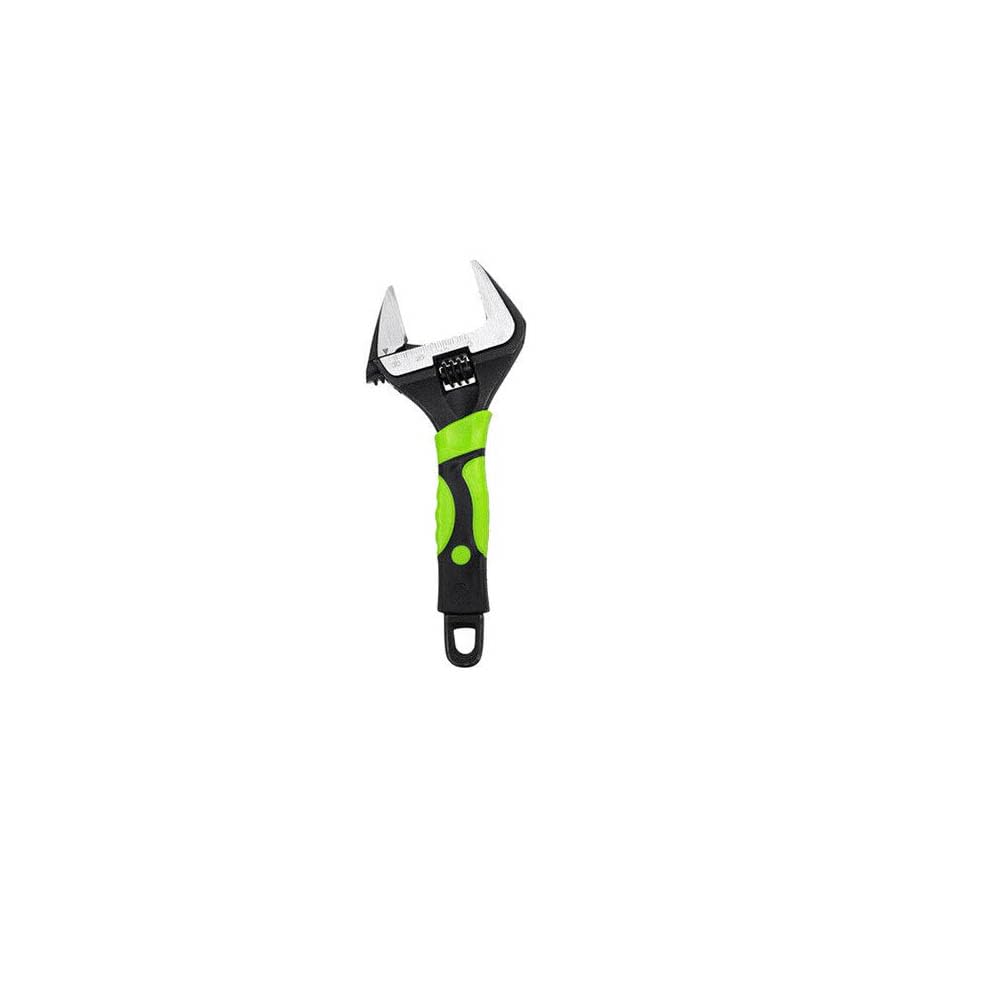 Ebilun Green Adjustable Extra Wide Jaw Wrench 6" 8" 10" 12" Heavy Duty 0-60Mm Opening Spanner (6" Fit 0-30Mm)