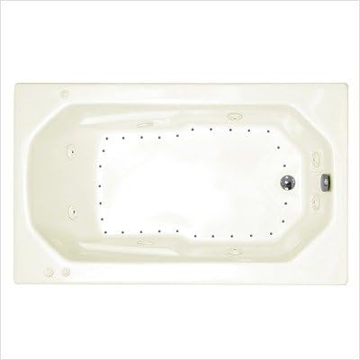 Montserrat 36 x 60 x 23" Rectangular Air and Whirlpool Jetted Bathtub Color/Trim / Tile Flange / Front Skirt / Drain: Biscuit / Polished Chrome / Yes / No / Right