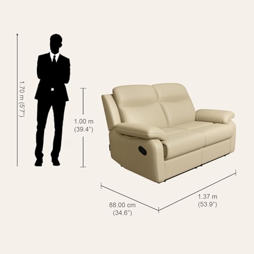 Image of Interio by Godrej Alpine Manual 2-Seater Synthetic Leather Recliner Sofa