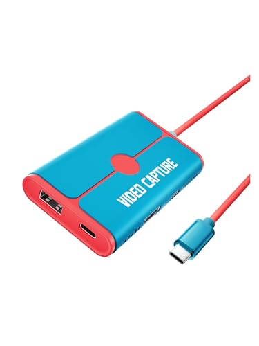 AUBEST Video Switcher, Video Capture Card Switch Dock for USB C to -Compatible Cable Adapter 1080P60Hz 100W PD