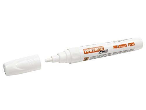 Powerfix Fugenstift korrekturstift Perfektes wasserbeständig wischfest Reperaturstift Zum farblichen Auffrischen von weißen Wand- und Bodenfugen, Farbe Weiß Weiss 1x 7ml