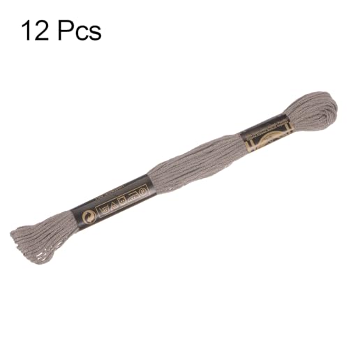 Image of HARFINGTON 12 Skeins Embroidery Floss 8.75yds(8m) Egyptian Long-Staple Cotton Cross Stitch Thread for Sewing DIY Bracelet Yarn String and Crafts, Khaki Color(6007)