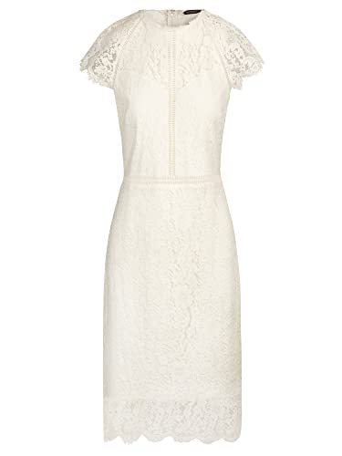 ApartFashion Damen Kanten jurk Kleid, Creme, 36 EU