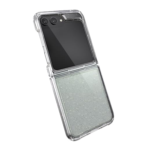 Coque transparente Samsung Galaxy Z Flip 5 pliable antichoc paillettes dorées