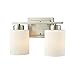 Thomas Lighting Summit Place 2-Light for The Bath in Brushed Nickel with Opal White Glass, 7"D x 12"W x 8"H, (CN579212)
