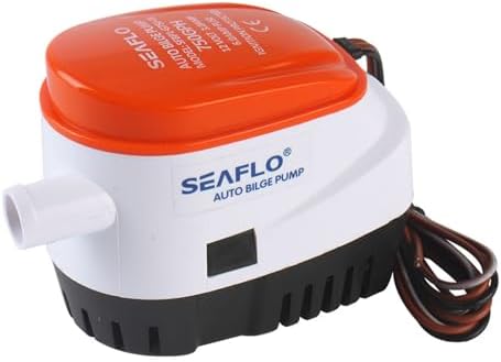 SEAFLO 06-Series Automatic Bilge Pump - 12V DC, 750 GPH, Built-In Float Switch, Fully Submersible, Marine-Grade Durable Construction, Easy Installation for Boat and Marine Applications