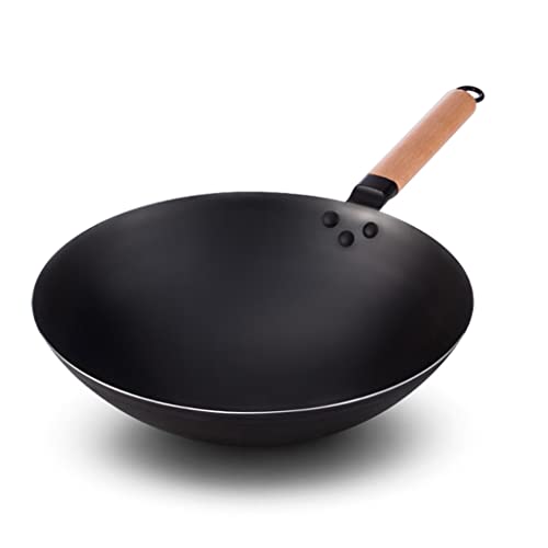 Wok de hierro grande para cocina doméstica 32 cm