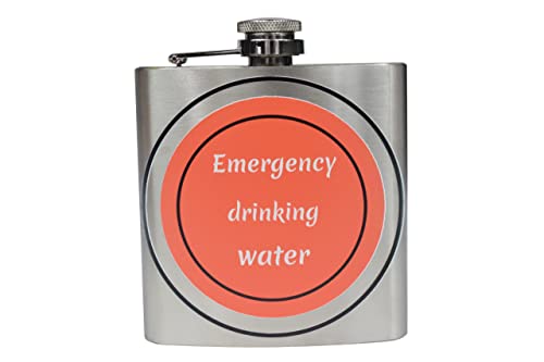 Agua potable de emergencia - Divertido Hipflask de acero inoxidable de 6 onzas (Hip-Emerge) Cover
