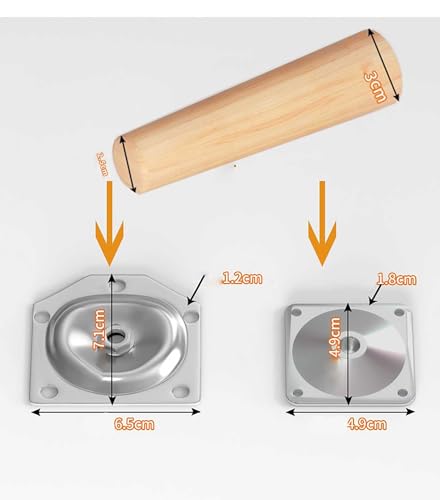 Pieds en hêtre massif de qualité supérieure pour table et armoire avec vis incluses