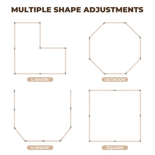 Image of Dripex Baby Playpen, 71 inchx69 inch Extra Large Play Pen for Babie, Beige | Foldable, Variable Shape, 8 Removable & Assemblable Panels, Breathable Visible Mesh, Indoor /Outdoor Use