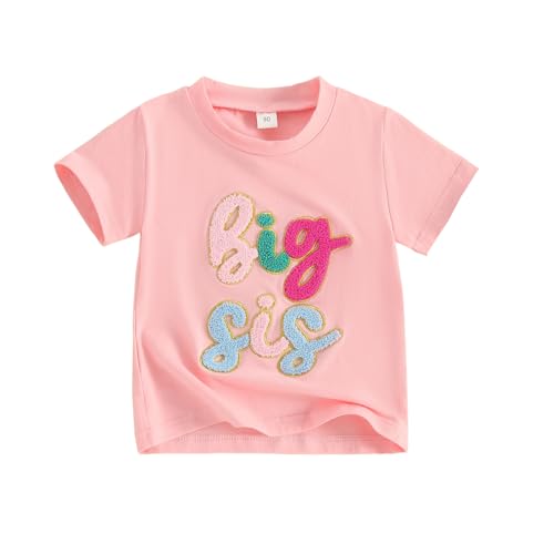 Twopumpkin Newborn Toddler Baby Girl Little Sister Outfit Bubble Romper Big Sister Shirt Matching Outfits Clothes