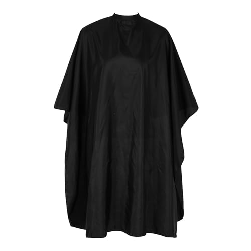 Capa de peluquería Capa profesional unisex con broches Capa de corte ajustable Capa de peluquería impermeable Adulto para corte de cabello y peinado de color (negro)