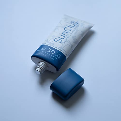 Sunclub Natural Mineral Sunscreen With Zinc, Clear Sunblock, Spf 30, Water Resistant, Chemical-Free, Broad Spectrum Uva/Uvb, Baby Safe, Reef Safe, Face And Body Safe, Made In Usa, 3 Oz. #TOP5