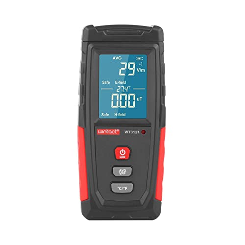 Medidor , radiação eletromagnética digital portátil LCD retroiluminado | testador dosímetro DataLock