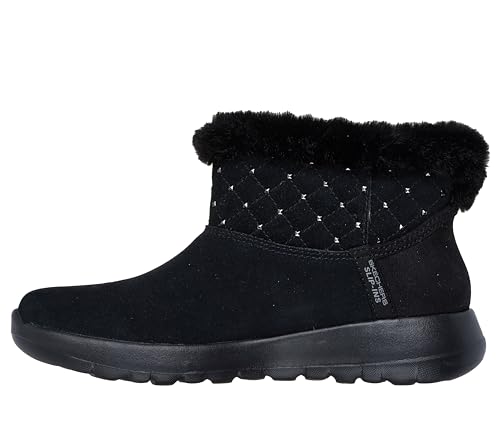 Skechers Skechers Women's Hands Free Slip-Ins On-The-Go Joy - Cozy Shimmer Boot, Black/Black, 9