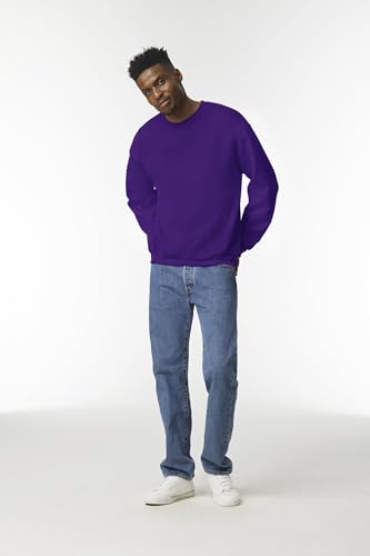 TICTEX Unisex Heavy Blend Crewneck Sweatshirt - Herren-Pullover Baumwolle mit Rundhals in vielen Farben - große Größen - Purple, L