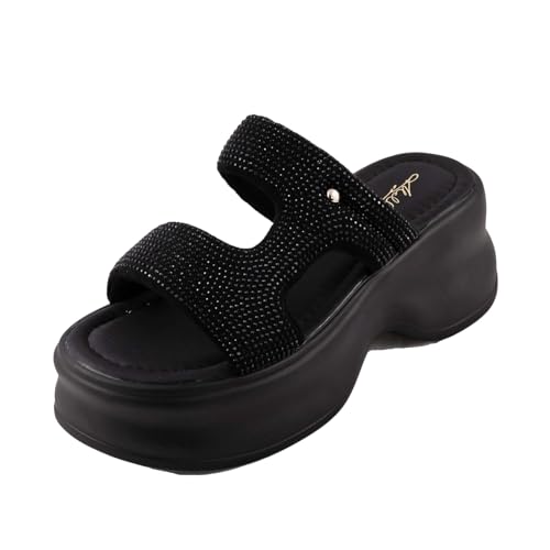 Sandales compensées strass contre le mal de pieds en été MS3901