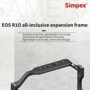 Image of Simpex Camera cage EOS R10 Custom-fit, Full Access to Ports, Multiple Accessory Threads, Dual Cold Shoe mounts