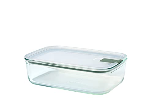 Mepal - Glasbehälter mit deckel EasyClip - Meal prep boxen - Geeignet für Mikrowelle, Dampfgarer, Ofen und Gefrierschrank - Luftdicht und auslaufsicher - Mikrowellengeschirr - 1500 ml - Nordic sage