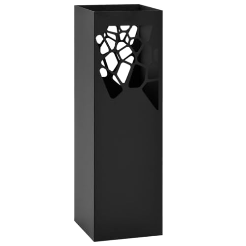 vidaXL Paragúero Diseño Piedras Acero Negro Accesorios Decoración Hogar Casa