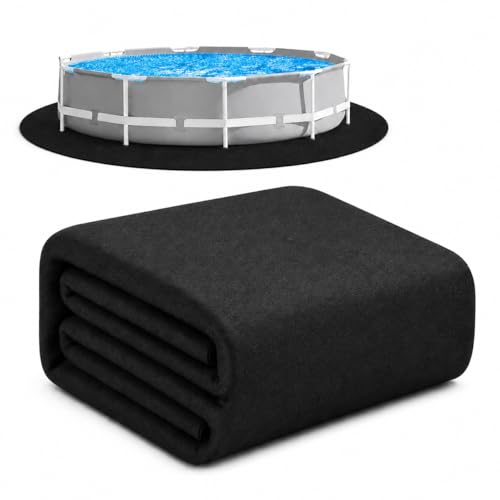 EGOMYRON 12 Foot Round Swimming Pool Liner Pad Pre-Cut Pool Pads for Above Ground Pool Extends Life of The Liner Puncture Resistant Durable Felt Eco-Friendly Material Black