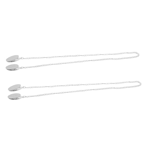 Veemoon 2-Pack Mask Chain Napkin Clip Lanyard for Boys and Girls Sturdy Zinc Alloy Clip for Bibs Napkins Tissues Holder Silver