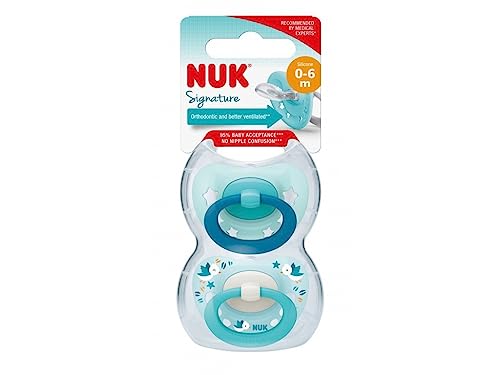 Nuk Signature - Chupete de silicona, 0-6 meses