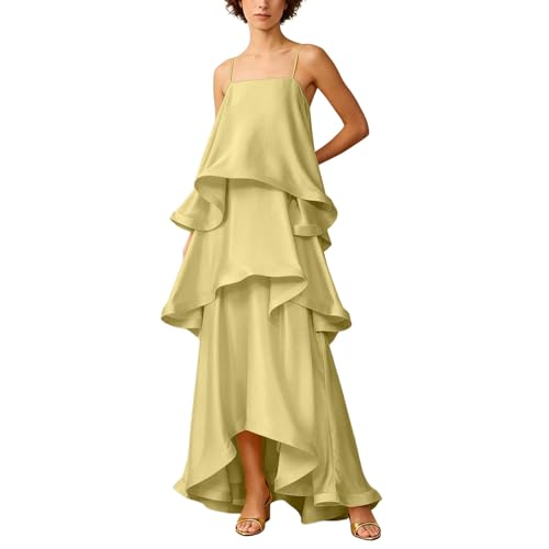 Robe d'été en satin doux au fini lisse et coupe trapèze