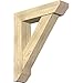 Ekena Millwork BKT0806X34X40TRA06RDF Traditional Slat Rough Sawn Bracket w/Offset Brace, Douglas Fir