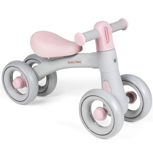 Buddy Baby Xrider - Bicicleta sin Pedales para niños a Partir de 1 Año de Equilibrio, Juguetes Bebés de 12 a 24 Meses, Bici Bebe con Luz, Pimera Bicicleta Infantil como Regalo Cumpleaños (Rosa Claro)
