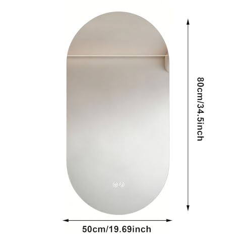 Miroir de courtoisie ovale à intensité variable et double commande tactile - 8