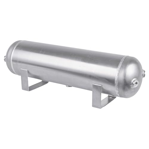 ZHSYMX 4 Gallon (15 Liter)5 Ports compressed air storage tank air ride receiver tank for Air Ride Suspension Car Train Truck Horn Silver
