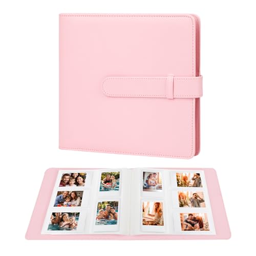 360 Pocket Photo Album for Fujifilm Instax Mini 12 11 9 8+ 8 7s 90 40 EVO Instant Camera, Fits Polaroid Snap/PIC-300/Z2300/ SocialMatic Cameras & Zip Printers (Pink)