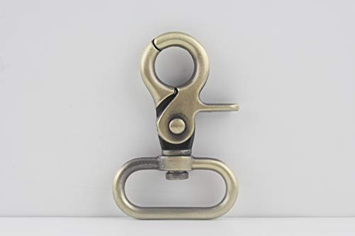 3dancraftit Lobster Claw Bolt Swivel Snap Hooks Clasp Lanyards Trigger Hook zinc alloying 1.25 inch / 32mm (Eye Size) 6 Pieces Anti Bronze J18