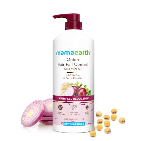 Mamaearth Onion Shampoo for Hair Growth and Hair Fall Control with Onion and Plant Keratin | Reduces Hair Fall | Strengthens & Smoothens Hair | For Me