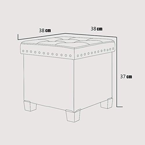 Tabouret de rangement en velours bleu - Banc à chaussures design mignon - 4