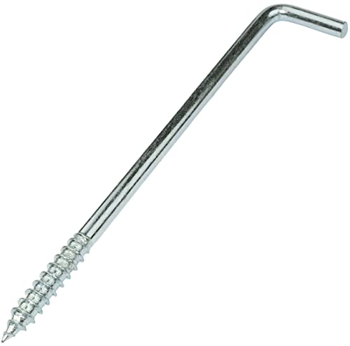 Aerzetix - C58014 - Set di 25 ganci per avvitare a forma di L Ø4x81mm - gancio con vite autofilettante - in acciaio zincato - colore argento