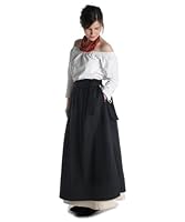 HEMAD Mittelalter Rock-Schürze Schürzenrock 100% Baumwolle Modell: Widga, Schwarz, XXL-3XL