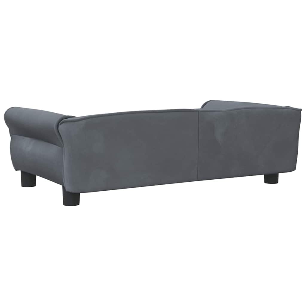 vidaXL Cama para Perros de Terciopelo Gris Oscuro 95x55x30 cm, sofá para Perros, Cama para Cachorros, Asiento para Perros, sofá para Mascota