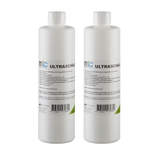 Medicalcorner24 Gel ultrasónico, gel de ecografía, gel de contacto, gel de guía, gel, 2 x 500 ml