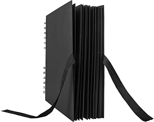 Innocheer Scrapbook, 80 Black Pages Scrap Book Photo Album, 11.6 X 8.3 Inch Great For Craft Paper Diy Anniversary, Wedding, Valentines Day Gifts (Black 8X12) #TOP5