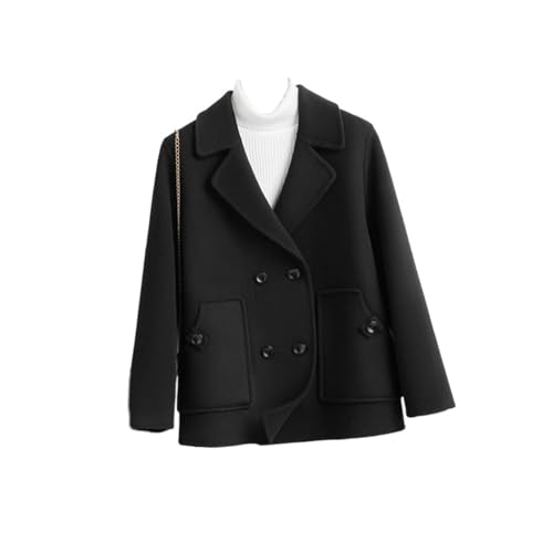 Chaqueta de cachemira para mujer de tweed corte ajustado elegancia de doble cara